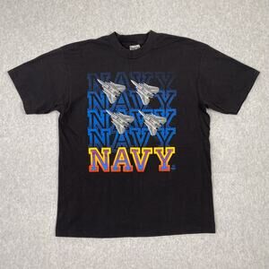 Vintage T-Shirt Size L Navy F14 Tomcat ONEITA Single Stitch Made in USA